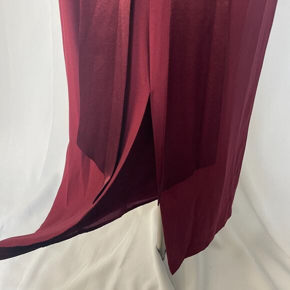 Vintage Formal Dress Small Med Burgundy Maroon Regency Bridgerton Coquette Prom - Picture 8 of 16
